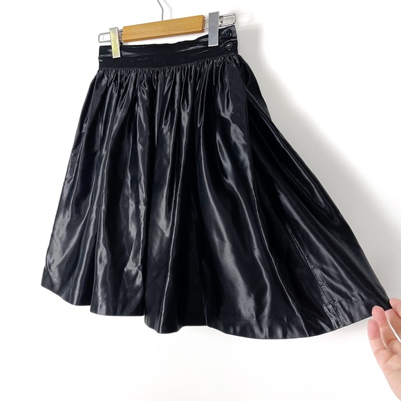 Vintage Black Silky Full Skirt Size 4 - Picture 3 of 7